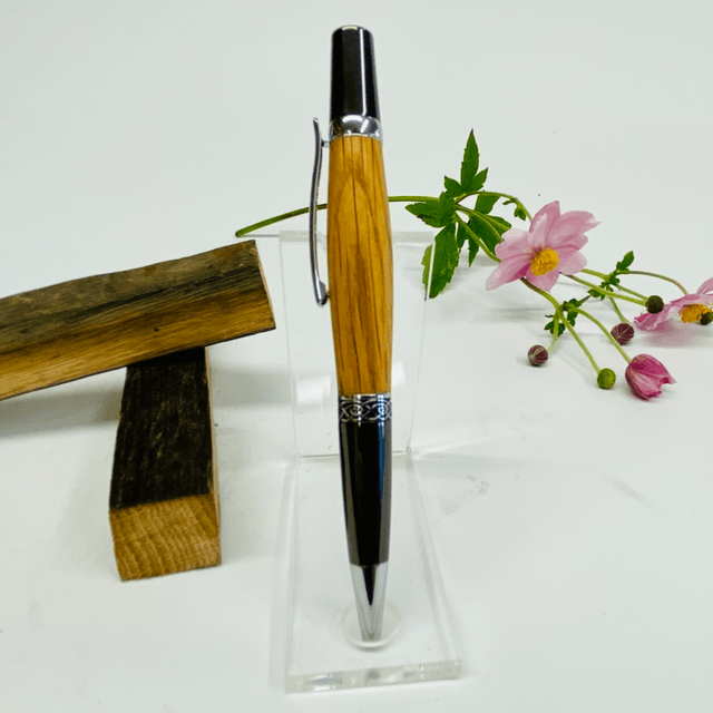Whiskey Barrel Twist Pen (Chrome and Gunmetal)