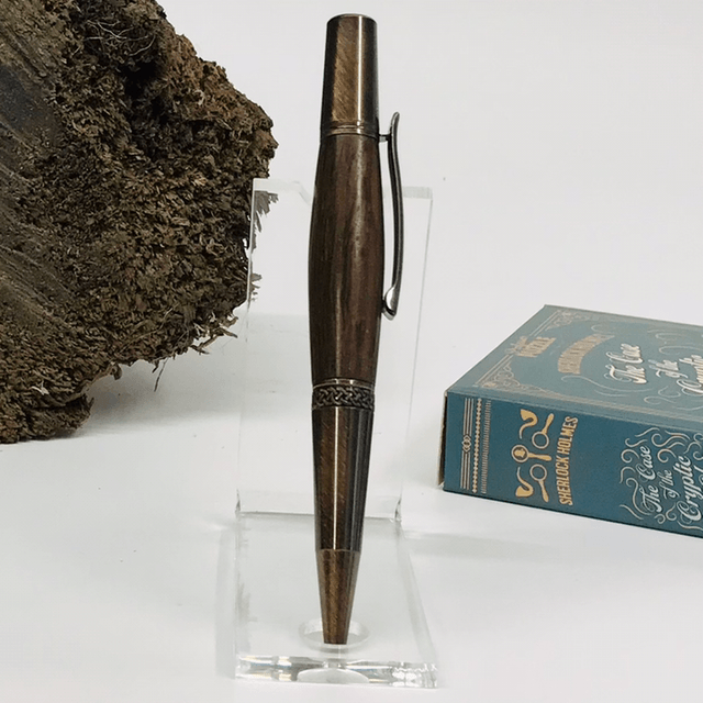 Bog Oak Twist Pen (Antique Copper) With Celtic Band